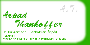 arpad thanhoffer business card